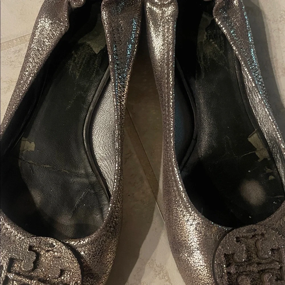 Tory Burch Ballet in gold glitter 8